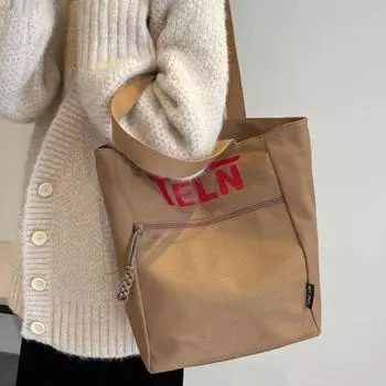 Холщовая сумка женская сумка 2024 новая модная большая вместительная сумка для поездок на работу универсальная студенческая сумка на одно плечо