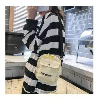 Холщовая сумка Женская сумка через плечо 2020 новая японская мода студенческая корейская версия простая литературная сумка через плечо для мобильного телефона белый