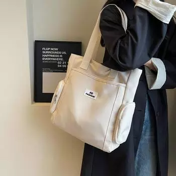 Холщовая сумка Женская сумка через плечо большой вместимости Большая сумка