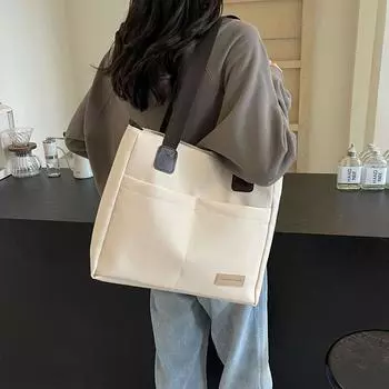 Холщовая сумка Женская сумка через плечо большой вместимости Sudent Class пригородная большая сумка чёрный