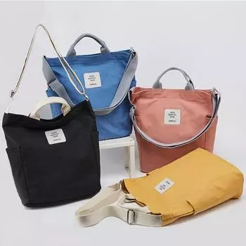 Холщовая сумка женская сумка через плечо большая вместимость повседневная сумка-мессенджер студенческая сумка светло-серый