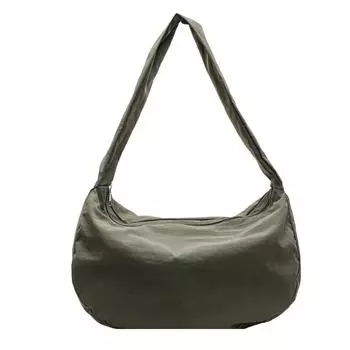 Холщовая сумка женская сумка-пельмень однотонная сумка через плечо большая вместимость сумка через плечо зелёный