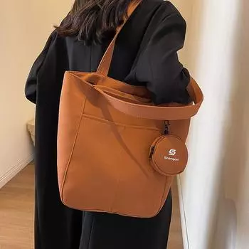 Холщовая сумка Женская сумка-ведро большой вместимости Классная большая сумка чёрный