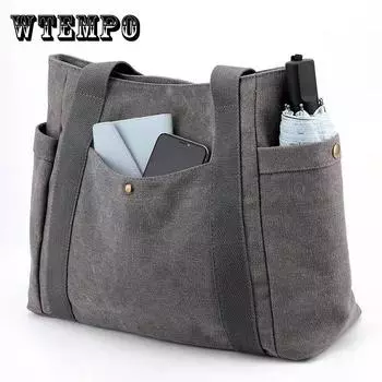 Холщовая сумка, женские сумки большой вместимости, сумки на плечо, дизайнерские литературные простые сумки-тоут, женские сумки через плечо Bolso Mujer чёрный