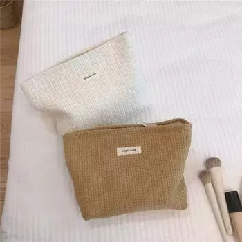 Холщовая женская косметичка, тканевые женские пеналы для макияжа, сумки, помады, органайзер, модные клатчи на молнии, кошельки для телефонов чёрный