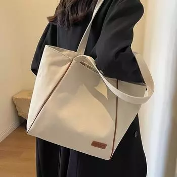 Холщовая женская сумка большой вместимости, новая универсальная сумка на одно плечо 2023 года, тканевая сумка для студентов, классная сумка, дорожная большая сумка