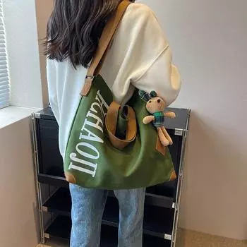 Холщовая женская сумка большой вместимости, новинка 2024 года, весенняя универсальная сумка через плечо на одно плечо, текстурированная ручная сумка-тоут only bag