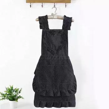 Холщовые фартуки без рукавов с завязками на талии, мягкая текстура, маслостойкие кухонные принадлежности, кухонный фартук в корейском стиле для кухни чёрный
