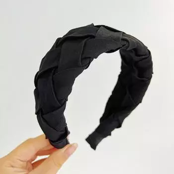 Холщовые Хлопковые Смеси Перекрестное Плетение Аксессуары для Волос Широкая Повязка на Голову для Женщин Ручной Работы Вязаный Органический Хлопок Повязка на Голову Головной Убор