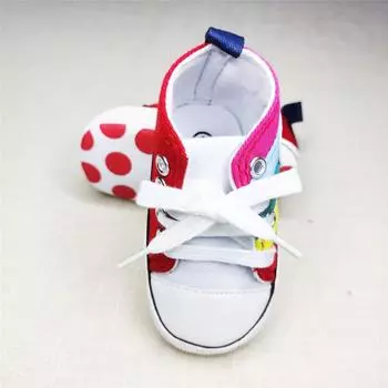 Холщовые спортивные кроссовки для новорожденных мальчиков и девочек 0-18 месяцев, радужная обувь для первых ходунков 11cm розовый