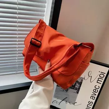 Холщовые сумки через плечо, молодежная мода, повседневная, большая вместимость, женская сумка через плечо, однотонные женские дорожные сумки-мессенджеры (30cm<Max Length<50cm)