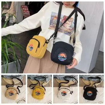 Холщовые сумки через плечо в японском стиле Harajuku Мини-холщовые сумки для переноски мобильного телефона хаки