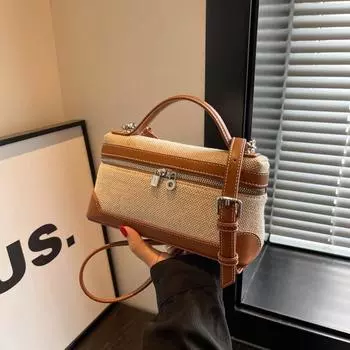 Холщовые сумки на молнии через плечо, женские модные простые сумки, прочные сумки для поездок на работу через плечо, квадратные сумки-тоуты