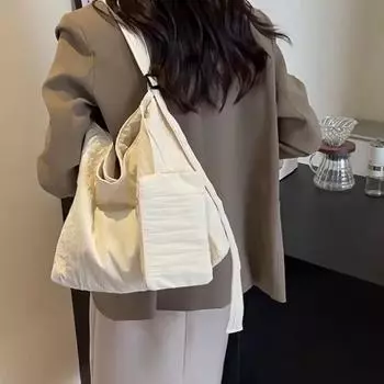 Холщовые сумки-тоут, женские сумки-кошельки, мягкие складные сумки через плечо с кошельком для монет, повседневные сумки-тоут для поездок на работу и покупок 42x14x31cm хаки