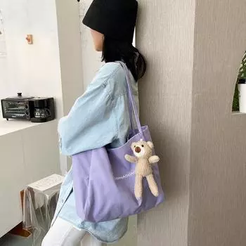 Холщовые сумки женские новые приливные сетчатые красные большая вместительная ручная сумка-тоут студенческая сумка для покупок на плечо One size белый