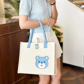 Холщовые сумки женские новые роскошные дизайнерские брендовые модные милые большие вместительные портативные сумки через плечо сумки-тоут с изображением мультфильмов