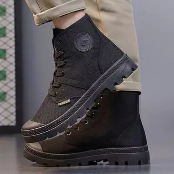 Холщовые туфли для мужчин в стиле ретро, короткие ботильоны, высококачественные мужские ботинки, дизайнерская мода, дешевые, удобные, новые, нескользящие, Y2k 38