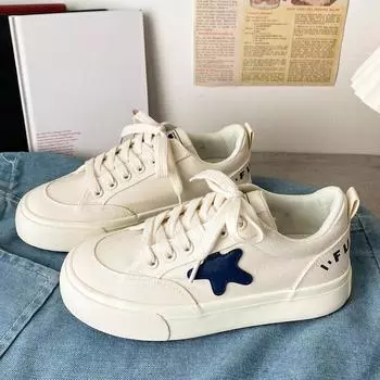 Холщовые туфли Ins Trendy Casual Niche New Chic Board Shoes Student White Shoes Women 35
