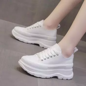 Холщовые туфли на толстой подошве Белые туфли 35 белый