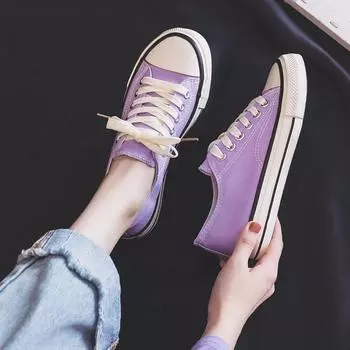 Холщовые туфли студентка Ulzzang Harajuku Taro Purple Board Shoes Tide 35