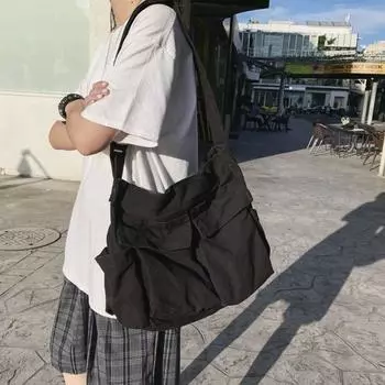 Холщовые винтажные сумки через плечо, большая вместимость, сумка через плечо, повседневная подростковая сумка-мессенджер для девочек коричневый