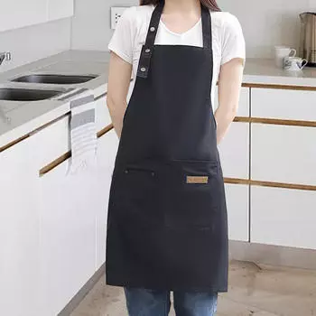 Холщовый фартук для шеф-повара, работы на кухне, деревообработки, ресторана, садоводства Black