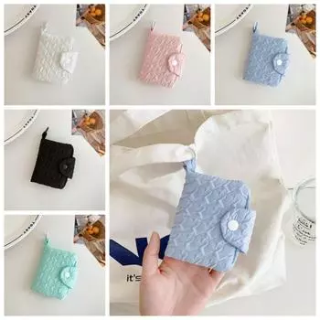 Холщовый кошелек для монет конфетного цвета в корейском стиле, конверт из ткани, элегантный мини-кошелек для денег, женский белый