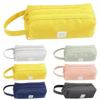 Холщовый пенал большой емкости для детей, студентов, канцелярские принадлежности, сумка для ручек, школьные принадлежности