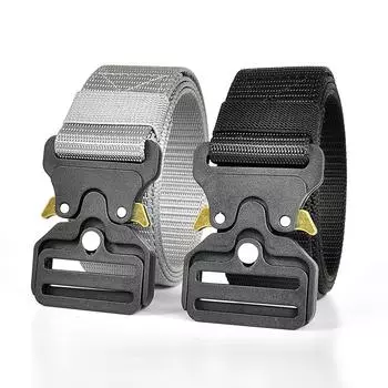 Холщовый ремень с пластиковой пряжкой, нейлоновый ремень, ремень кобры, автоматическая пряжка, спортивный ремень для отдыха на открытом воздухе, без утюга 125cm хаки