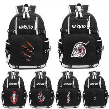 Холщовый рюкзак аниме Наруто для мальчиков и девочек, школьная сумка для книг, большая вместительная студенческая сумка для книг, мужская и женская сумка для отдыха и путешествий