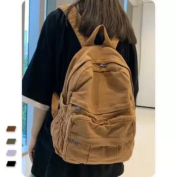 Холщовый рюкзак для мужчин и женщин, школьный рюкзак, сумка для книг