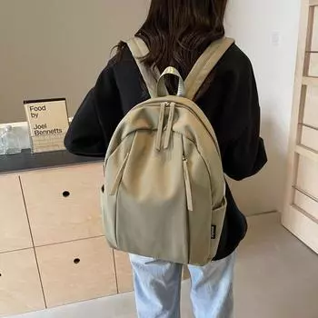 Холщовый рюкзак, женская сумка большой емкости, студенческая школьная сумка, легкий дорожный рюкзак чёрный