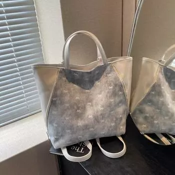 Холщовый рюкзак женский 2024 новый высококачественный ленивый ветер сумка через плечо сумка-тоут большой вместимости