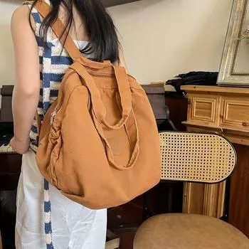 Холщовый рюкзак женский многофункциональный рюкзак студенческая школьная сумка для спорта на открытом воздухе большая вместительная сумка на плечо белый