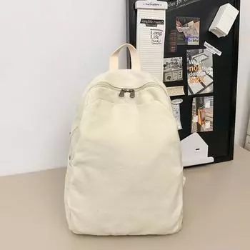 Холщовый рюкзак женский повседневный большой емкости модный для учеников младших классов средней школы корейский выпуск школьная сумка трендовый дорожный рюкзак чёрный