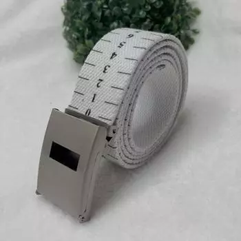 Холщовый сетчатый ремень унисекс с числовой шкалой для измерения размера талии для снижения веса Полностью регулируемая пряжка с откидной крышкой Плотный поясной ремень белый