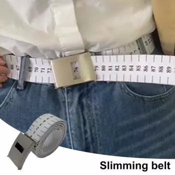 Холщовый сетчатый ремень унисекс с числовой шкалой для измерения размера талии для снижения веса Полностью регулируемая пряжка с откидной крышкой Плотный поясной ремень
