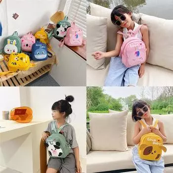 Холщовый школьный рюкзак с милым мультяшным принтом для детского сада для мальчиков и девочек