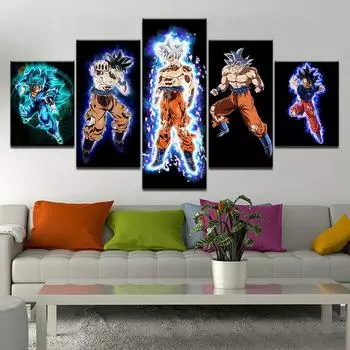 Холст без рамки, 5 шт., подарок, ультра манга, аниме, настенные постеры, картины, домашний декор, аксессуары, украшение для гостиной 20x35cm*2 20x45cm*2 20x55cm*1