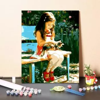 Холст Цифровая картина маслом Номера Картина маслом Искусство DIY Картина по номерам Украшение дома 40x50cm no frame