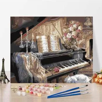 Холст Цифровая картина маслом Номера Картина маслом Украшение дома Искусство DIY Картина по номерам 40x50cm no frame