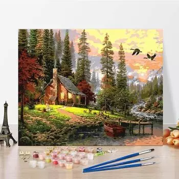 Холст Цифровая картина маслом Украшение дома Цифры Картина маслом Искусство DIY Картина по номерам 40x50cm no frame