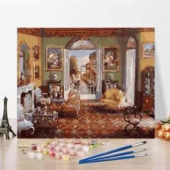 Холст Цифровая картина маслом Украшение дома DIY Картина по номерам Художественные цифры Картина маслом 40x50cm no frame