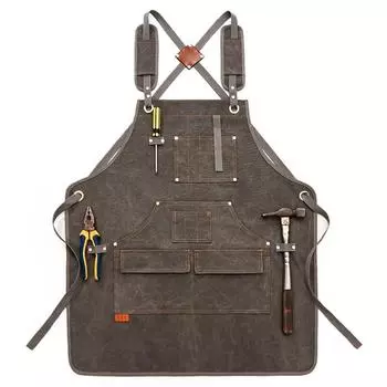 Холст фартук с принтом Парикмахерская Пекарня Кофейня Садоводство Столярные изделия Мужской и женский Ресторан Серверы Рабочая униформа length 75CM глубокий/синий