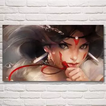 Холст Хаяо Миядзаки аниме Принцесса Мононоке лесное искусство шелковые постеры и принты домашний декор настенные картины для жизни без рамки 20*40cm