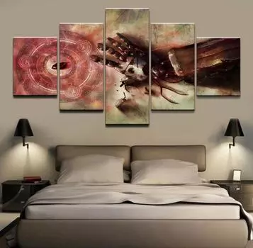 Холст HD принты, рамки для фотографий, домашний декор для гостиной, 5 шт., аниме, картины «Стальной алхимик», абстрактные постеры, настенное искусство 20x35cm*2 20x45cm*2 20x55cm*1
