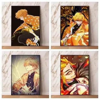 Холст художественные работы картина убийца демонов Агасума Зеницу украшения стены подарок на день рождения эстетический плакат 21cm30cm NoFrame