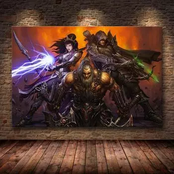 Холст игровой постер Diablo 3 HD фотографии художественные картины холст искусство для домашнего декора живопись настенное искусство 21cm30cm NoFrame