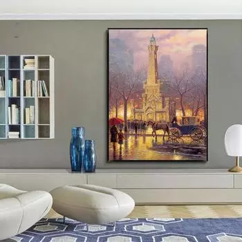 Холст Картины Для Гостиной Настенная Картина Городская Улица Лошадь Снежный Пейзаж Винтаж Печать Плакатов Домашний Декор Кофейная Стена Искусство 21cm30cm NoFrame