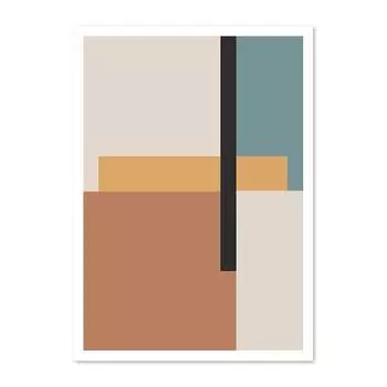 Холст Картины Середина Века Современный Абстрактный Креативный Геометрическая Форма Постер Настенное Искусство Картинки для Гостиной Домашний Декор 21cm30cm NoFrame